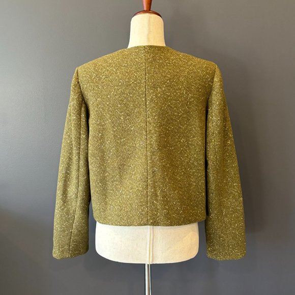 Green and Gold Metallic Cropped Jacket - Picture 3 of 9